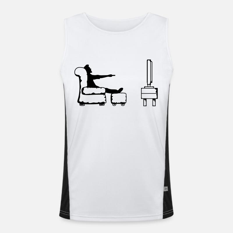 Toggle flat screen tv remote control Men's Functional Contrast Tank Top 