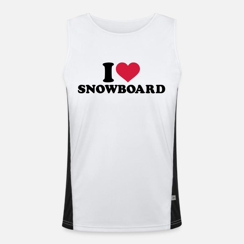 I love Snowboard - Men's Functional Contrast Tank Top  - white/black