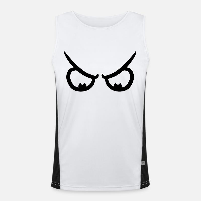 Angry Comic Eyes - Men's Functional Contrast Tank Top  - white/black