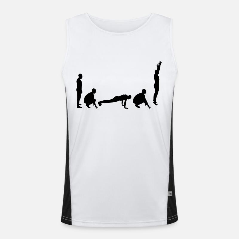 Evolution - Burpee - Men's Functional Contrast Tank Top  - white/black