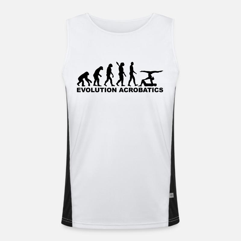 Evolution Acrobatics - Men's Functional Contrast Tank Top  - white/black