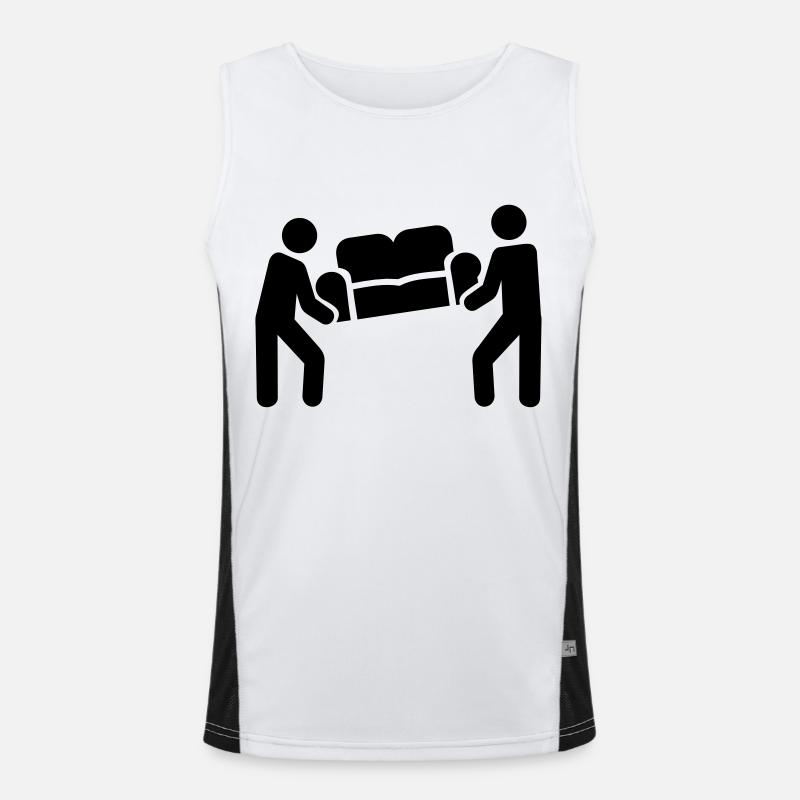 Relocation - Men's Functional Contrast Tank Top  - white/black