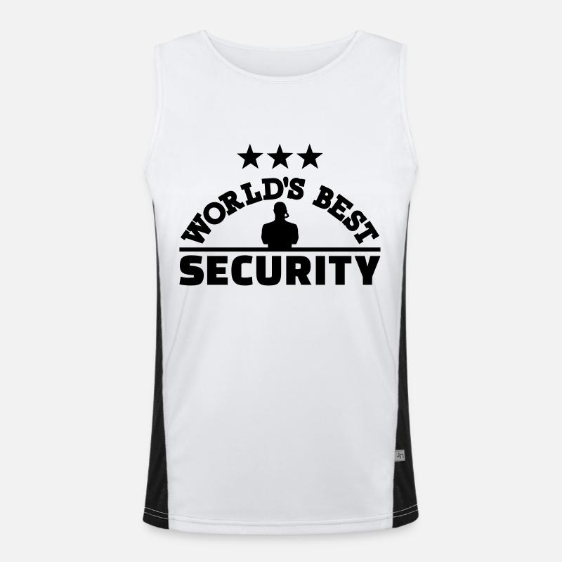 Security - Men's Functional Contrast Tank Top  - white/black