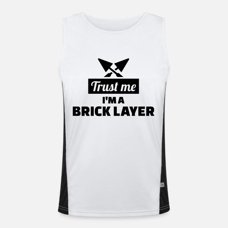 Brick layer - Men's Functional Contrast Tank Top  - white/black
