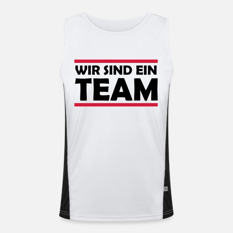 wir_sind_ein_team_02 Funktionelles Kontrast-Tank Top für Männer 