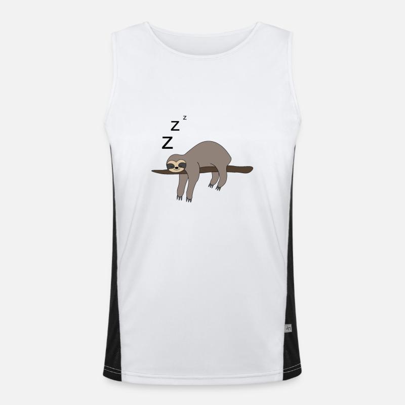 Sloth sleeping Men's Functional Contrast Tank Top 