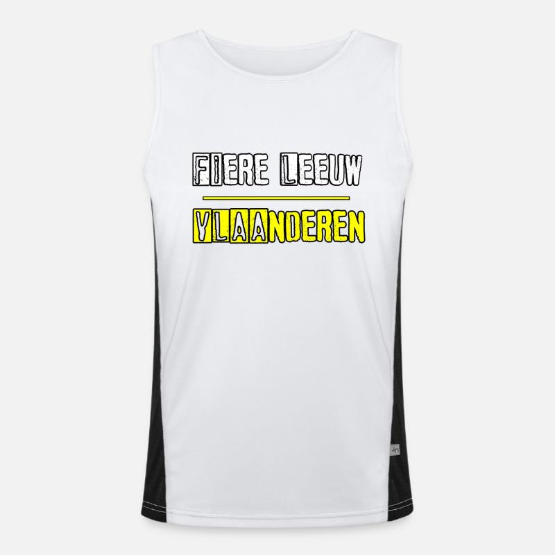 FIERE LEEUW - STOLZER LÖWE - VLAANDEREN Funktionelles Kontrast-Tank Top für Männer 