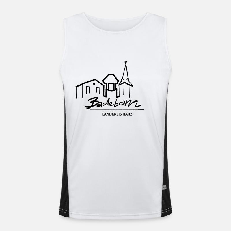 Badeborner Skyline Funktionelles Kontrast-Tank Top für Männer 