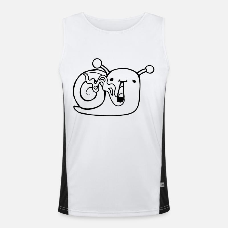 Smoking Stoner Snail Men's Functional Contrast Tank Top 