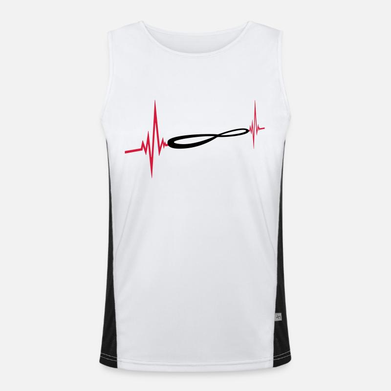 Puls Unendlich Symbol Funktionelles Kontrast-Tank Top für Männer 