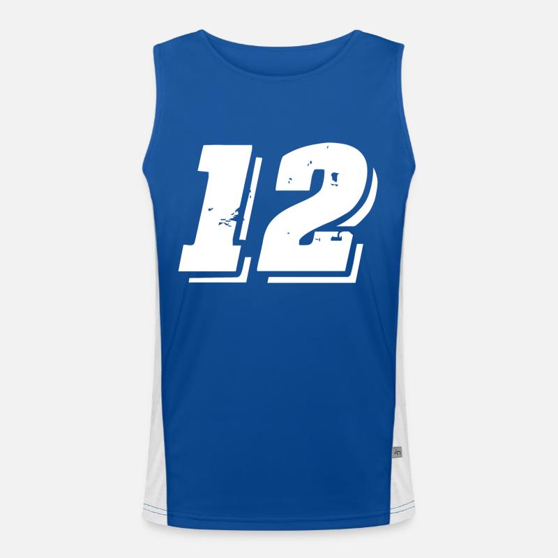 12 Zahl Symbol Funktionelles Kontrast-Tank Top für Männer 