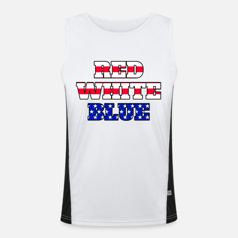 Red White Blue Flag Men's Functional Contrast Tank Top 