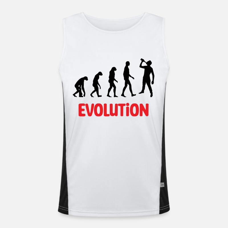 Evolution : Alcohol / Alcoholic / Humor Men's Functional Contrast Tank Top 