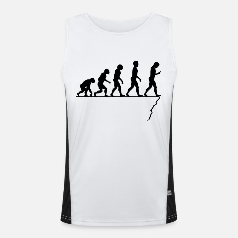 Evolution der Menschheit Funktionelles Kontrast-Tank Top für Männer 