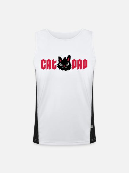 Wild Cat Cat Dad - Men's Functional Contrast Tank Top  - white/black