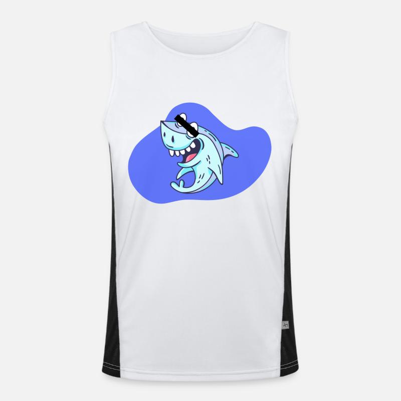 Dessin animé Shark Débardeur respirant contrasté Homme 