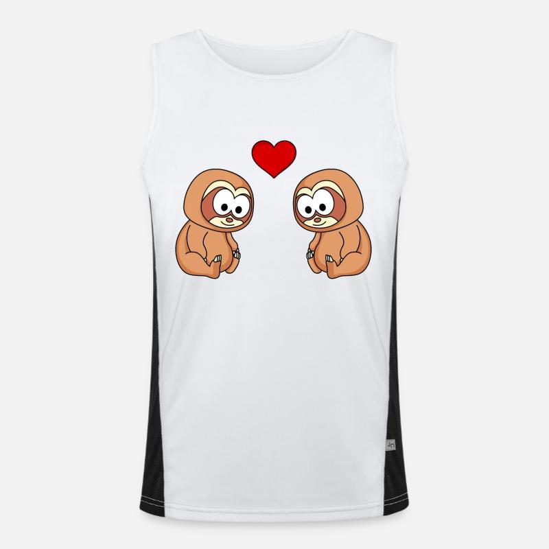 Faultier Comic Paar liebe Funktionelles Kontrast-Tank Top für Männer 