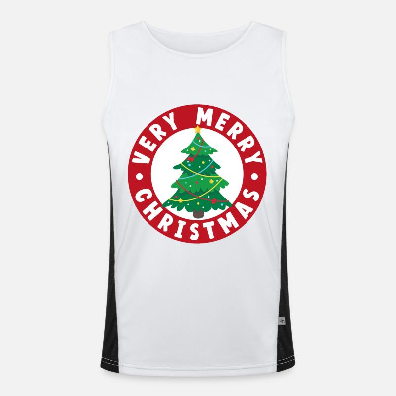 Very Merry Christmas Tree Men's Functional Contrast Tank Top 