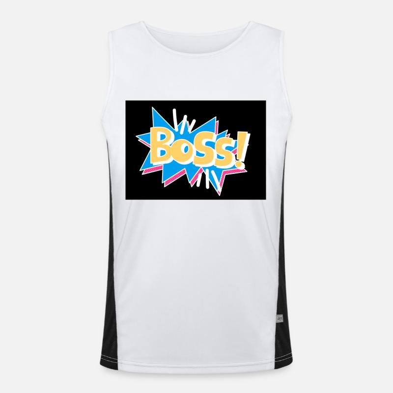 Du bist Boss! Funktionelles Kontrast-Tank Top für Männer 