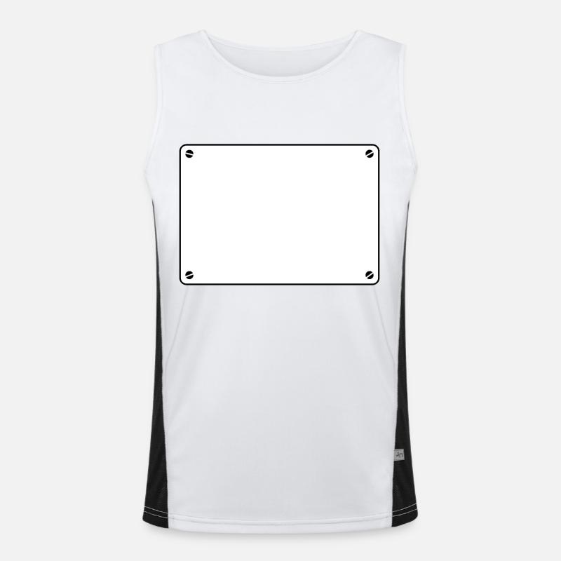Platte Weiße Schild Funktionelles Kontrast-Tank Top für Männer 