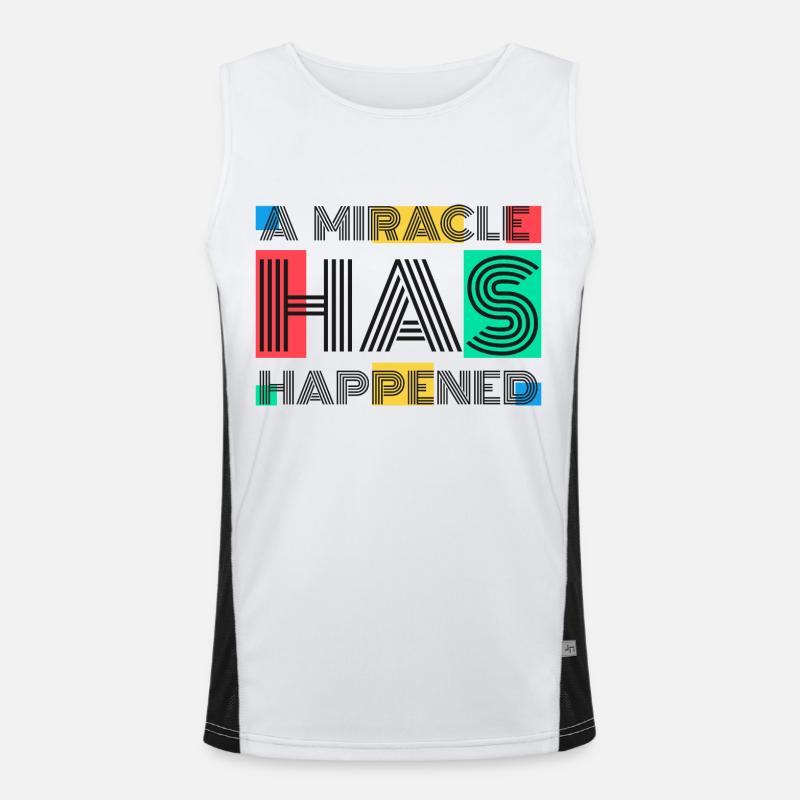 A Miracle Has Happened - Men's Functional Contrast Tank Top  - white/black