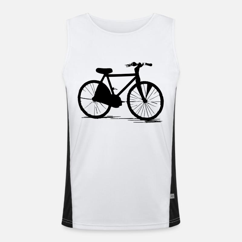 Bicycle Doodle Bicycles Cycling Vector 5 - Men's Functional Contrast Tank Top  - white/black