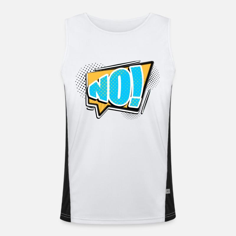 Nein! Comic Style Bubble Graffiti Schriftzug Funktionelles Kontrast-Tank Top für Männer 
