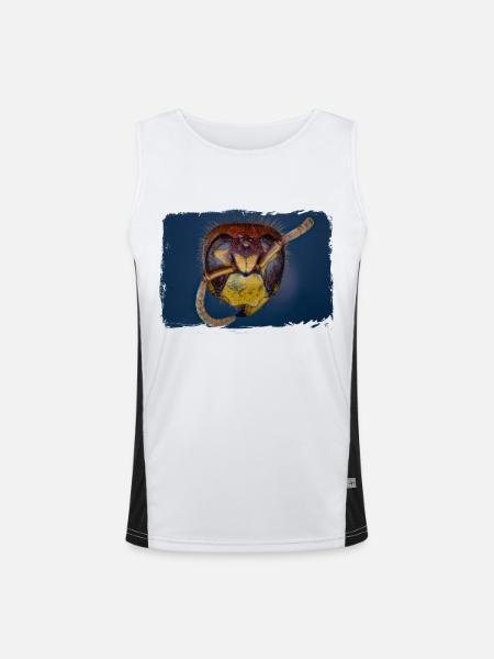 European hornet. Hornet. - Men's Functional Contrast Tank Top - white/black