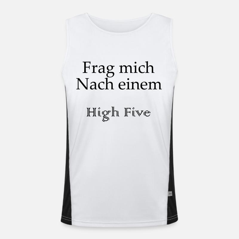 High Five - Schriftzug Funktionelles Kontrast-Tank Top für Männer 