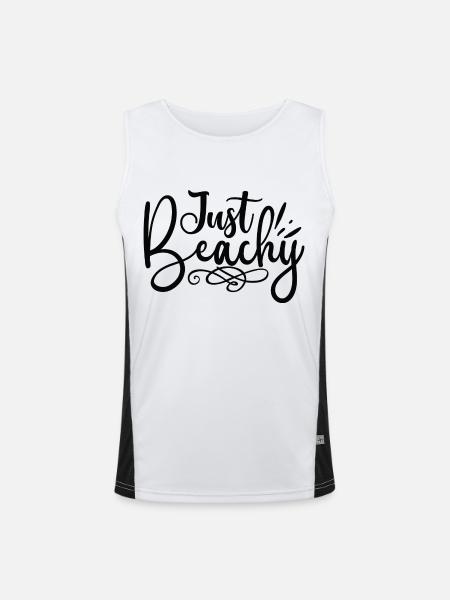 Just Beachy - Men's Functional Contrast Tank Top  - white/black - Front