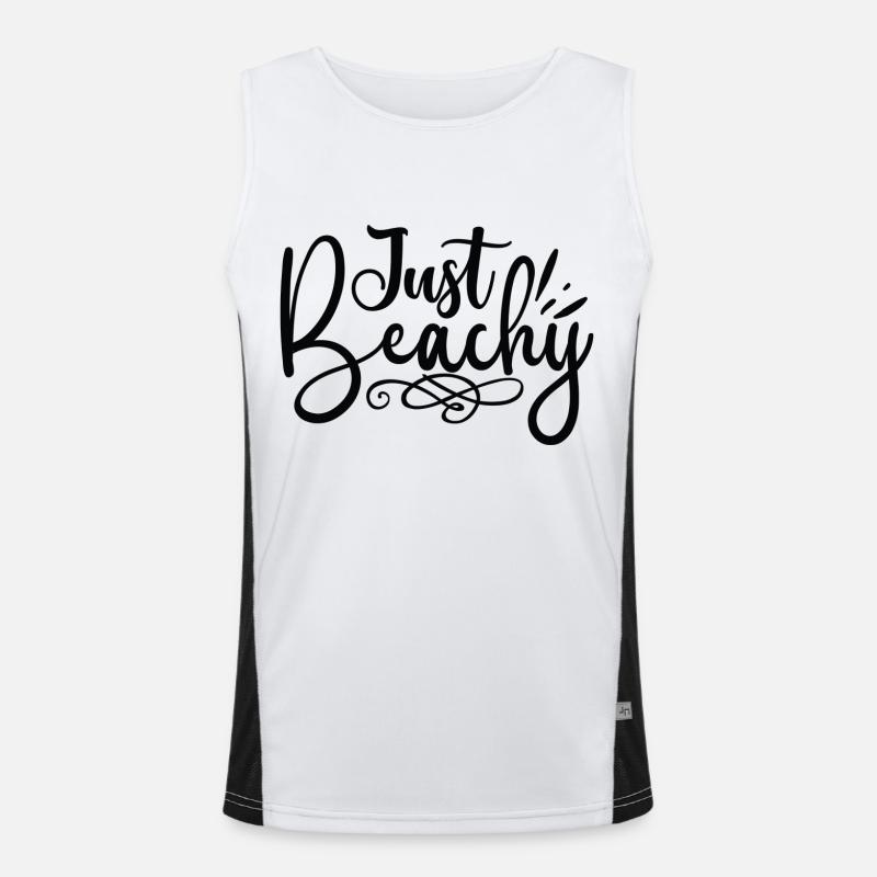 Just Beachy - Men's Functional Contrast Tank Top  - white/black
