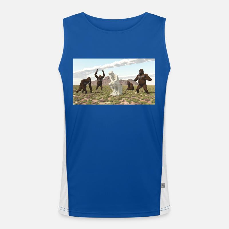 Gorilles avec sculpture de penseur Débardeur respirant contrasté Homme 