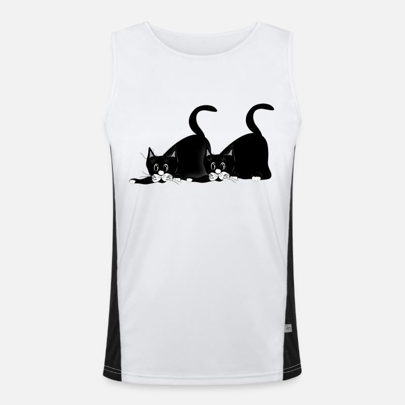 Cats - Men's Functional Contrast Tank Top  - white/black