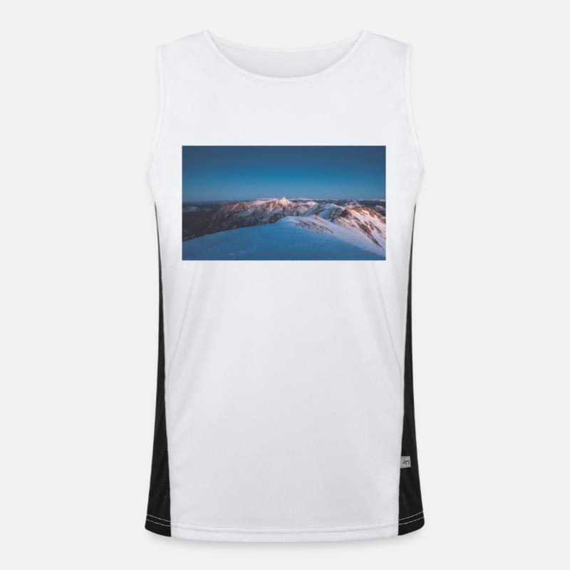 Alpenglow on Agrafa Mountain Range Men's Functional Contrast Tank Top 