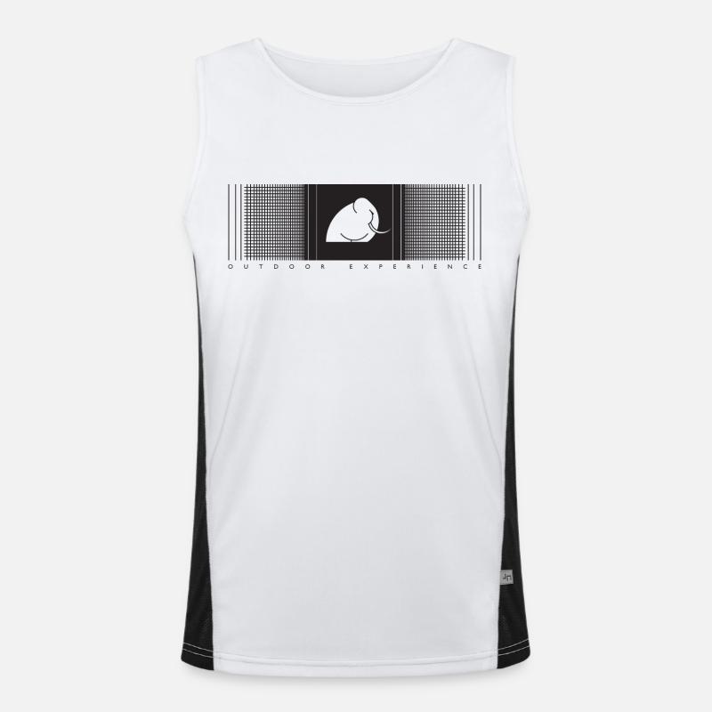 Mamood gradient check pattern - Men's Functional Contrast Tank Top  - white/black