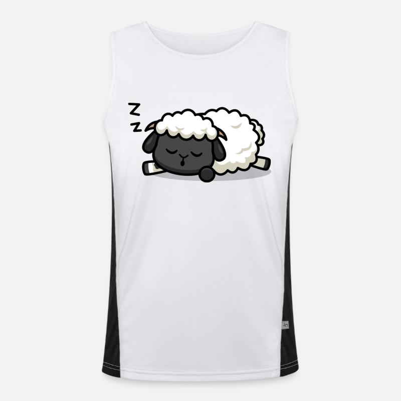Schlafendes Lamm Funktionelles Kontrast-Tank Top für Männer 