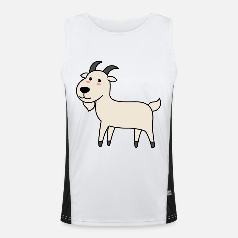 Bergziege Comic Tier Funktionelles Kontrast-Tank Top für Männer 