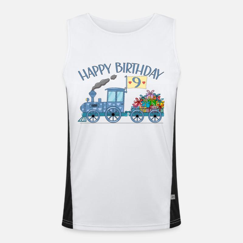 Chemin de fer de train pour enfants Joyeux anniversaire 9 Débardeur respirant contrasté Homme 