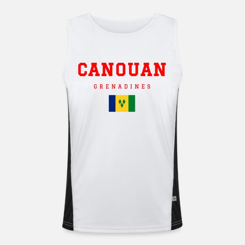 Canouan Grenadinen Funktionelles Kontrast-Tank Top für Männer 
