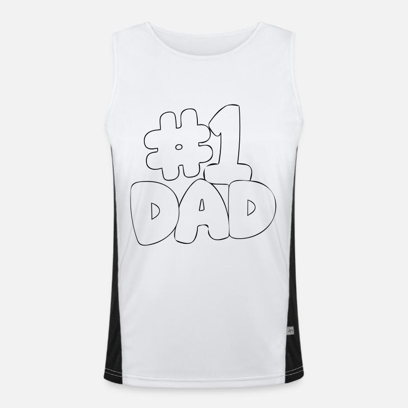 Papa Nummer 1 Funktionelles Kontrast-Tank Top für Männer 