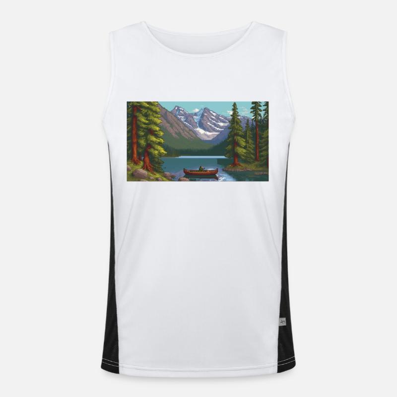 Parc national de Banff, Canada - Pixel Art Débardeur respirant contrasté Homme 