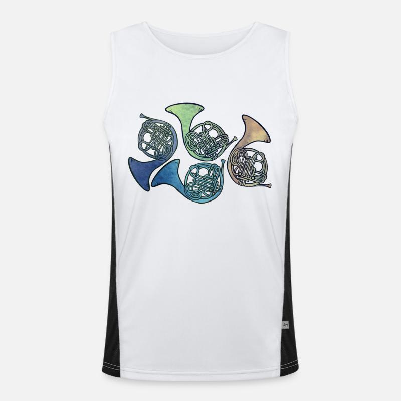 french horns - Men's Functional Contrast Tank Top  - white/black