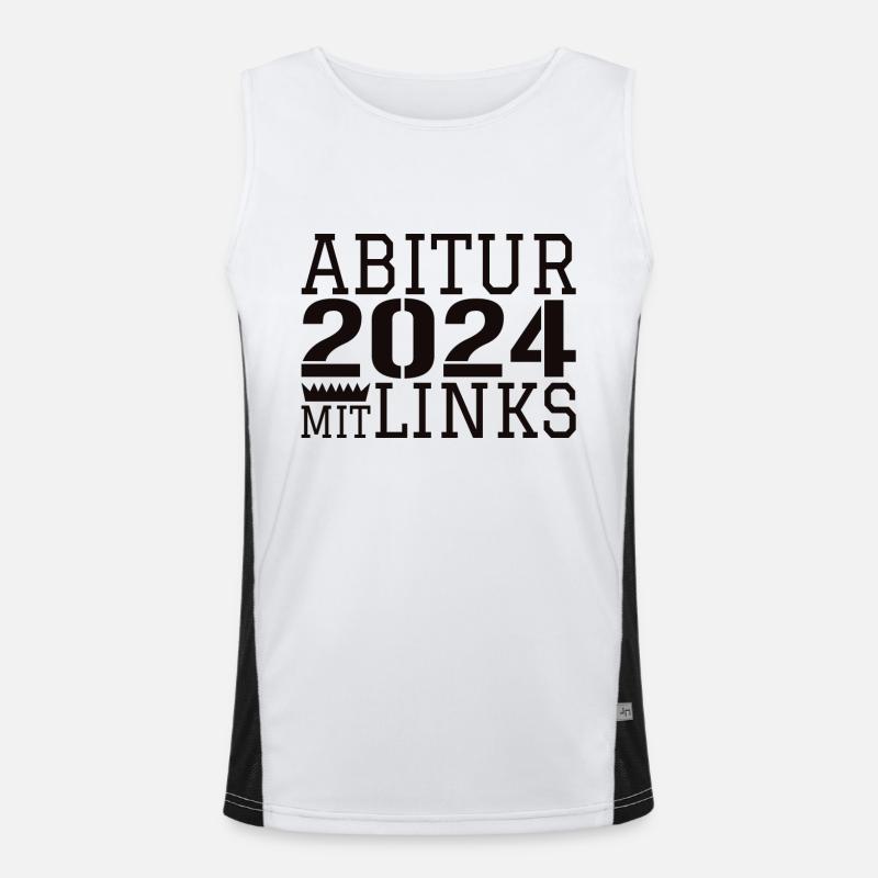 Abi Abitur Sprüche Funktionelles Kontrast-Tank Top für Männer 