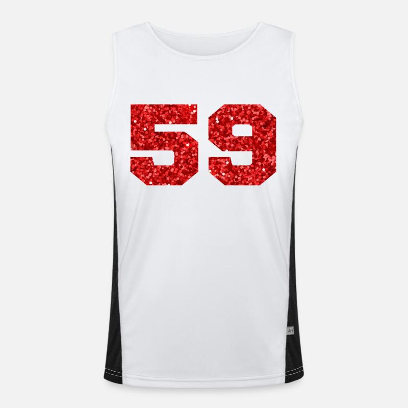 Nummer 59 Roter Glitzer - 59. Jahrestag Funktionelles Kontrast-Tank Top für Männer 