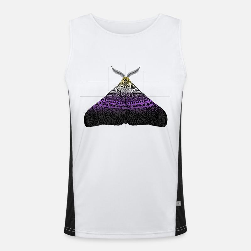 Non Binary Pride Moth Motif A Men's Functional Contrast Tank Top 