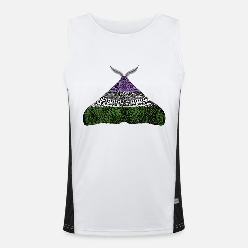 Genderqueer pride moth Men's Functional Contrast Tank Top 