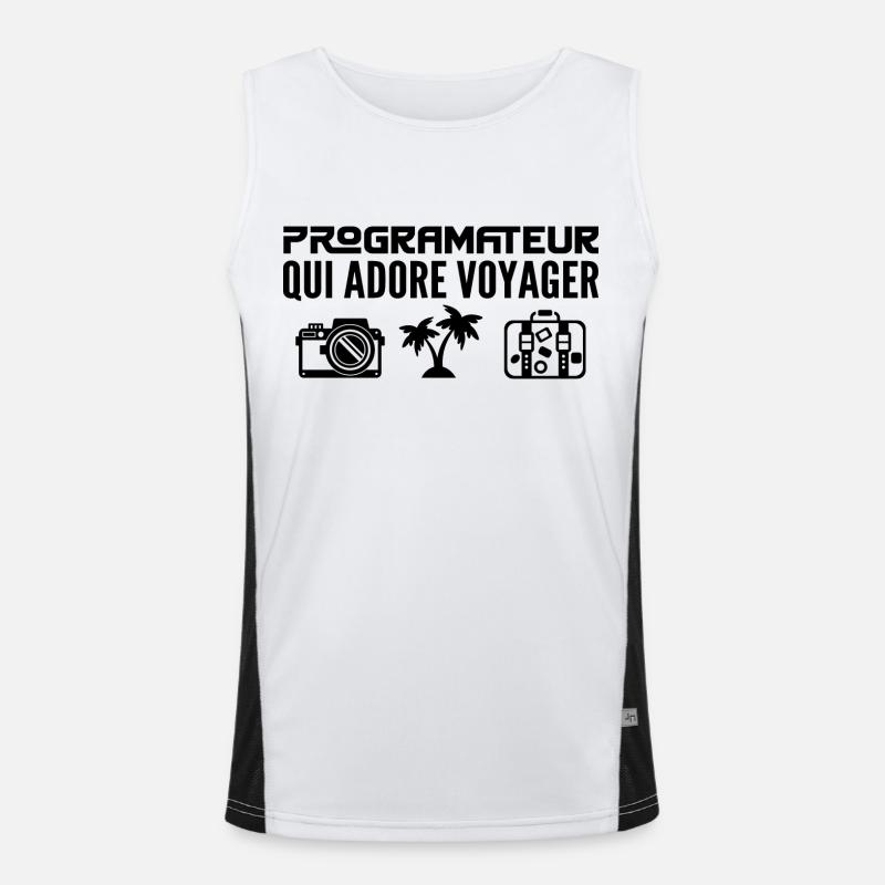 Voyageurs & Programateurs : Passion & Découverte Débardeur respirant contrasté Homme 