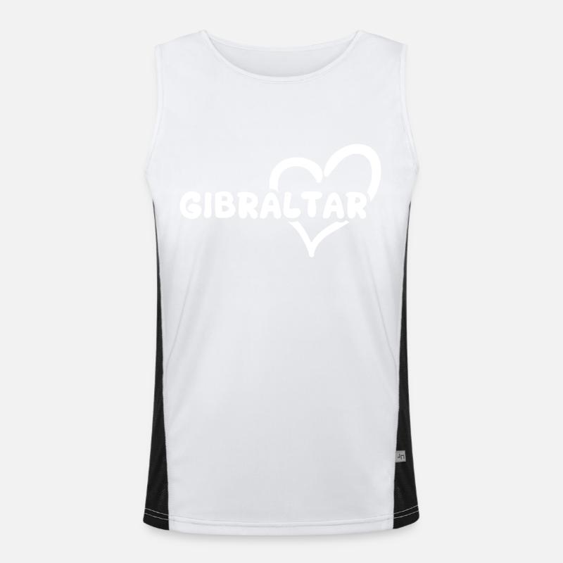 Gift for Gibraltar - Men's Functional Contrast Tank Top - white/black