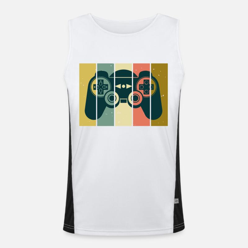 Vintage Retro Gaming Controller Funktionelles Kontrast-Tank Top für Männer 