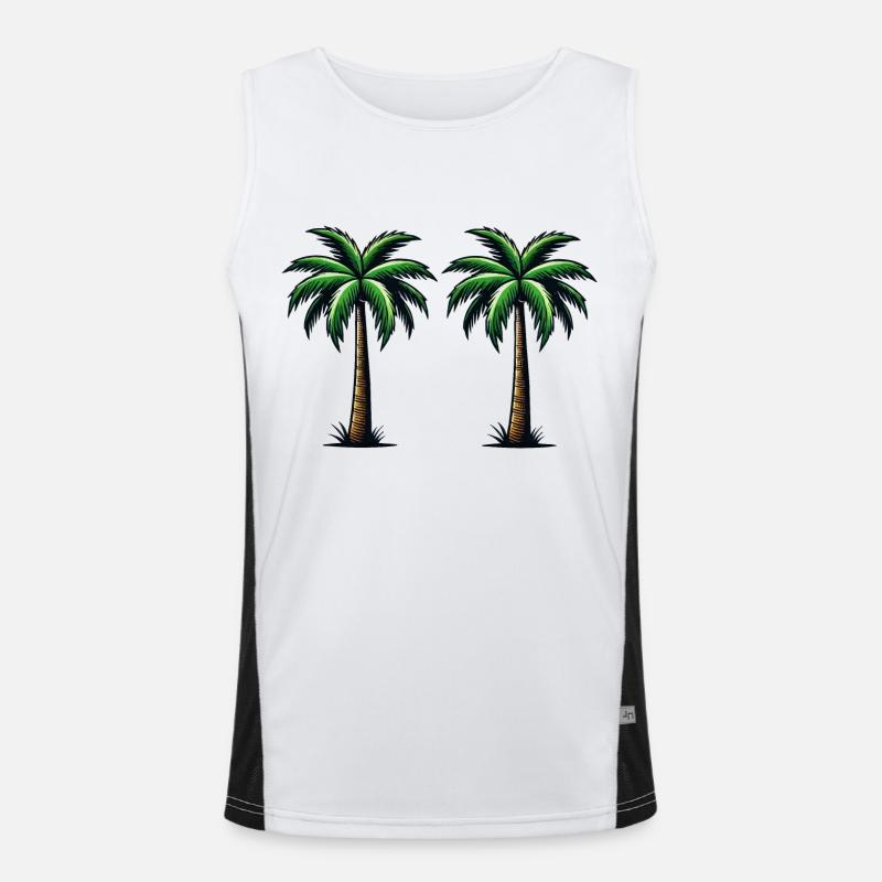 Palm trees Men's Functional Contrast Tank Top 